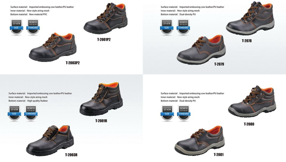 PU Injection Outsole Steel Toe Cap Safety Worker Shoes