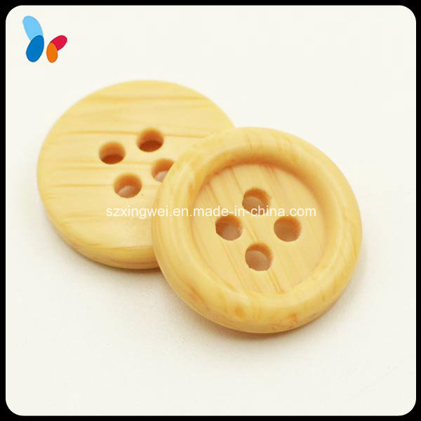 Fashion Imitation Wood Four Holes Button for Coat