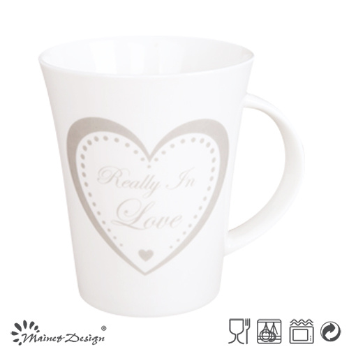 12oz Ceramic Mug with Heart Decal Design