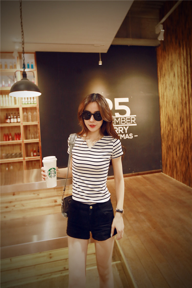 OEM Plus Size 100% Cotton Striped Ladies Blouse