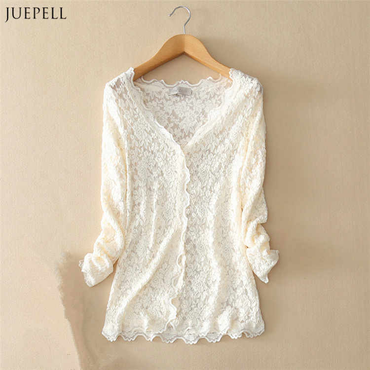 Fashion Elegant Lace Blouse for Ladies Spring