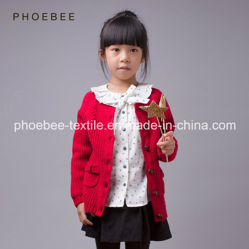 100% Wool Crochet Sweater Girls Winter Coats