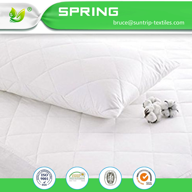 Hypoallergenic Waterproof Mattress Protector Breathable Fitted Sheet Dust Mite Queen Size White