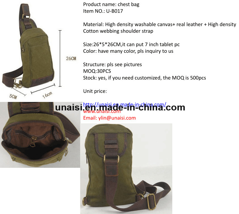 Canvas Single Shoulder Backpack Bosom Bag for Cycling Running Hiking