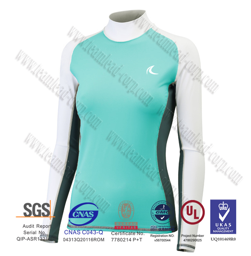 Womens Long Sleeve Rashguard Swimwear Upf 50+ Sun Protective