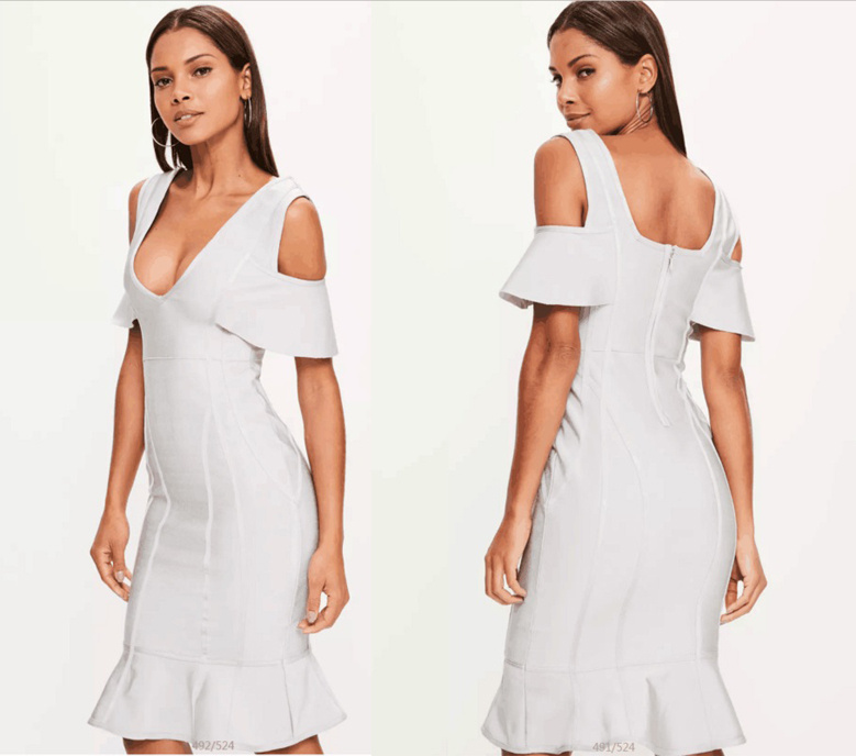 Ladies Sleeveless Bandage Dress with off-Shoulder Sexy Dress