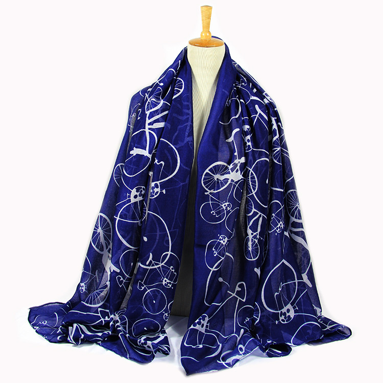 Women's Spring Summer Long Bicycle Printing Shawl Scarf (SW147)