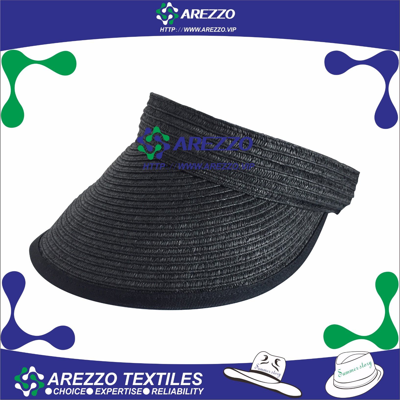 Paper Straw Hairpin Hat (AZ032D)