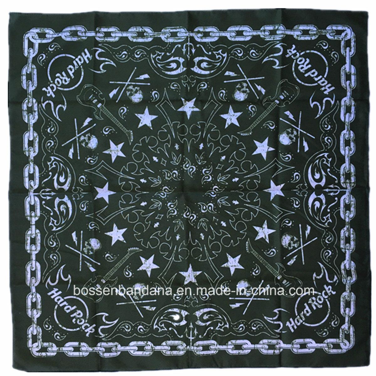 Factory OEM Produce Customized Design Print Paisley Skull Cotton Bandana