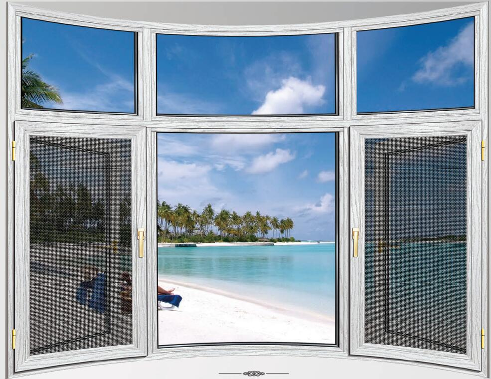 Customized Double Glass Aluminum Casement Window with Mosquito Net