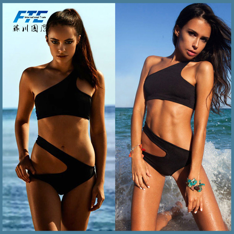 New Sexy Women One-Piece Swimwear Bandage Swimsuit Bikini Black