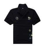 Stand Collar Plain Black Men's Polo Shirts