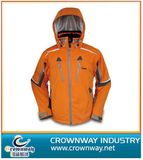 Orange Padded Ski Jacket with Hoody