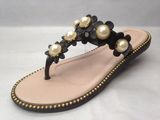 Lady Sandals Women PVC Slipper Sandals with Pearl Strap