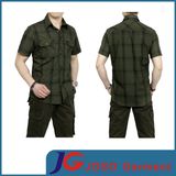 Business Casual Plaid Short Sleeve Shirt for Men (JS9028m)