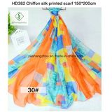 150*200cm Hot Sale Chiffon Printed Shawl Fashion Lady Silk Scarf