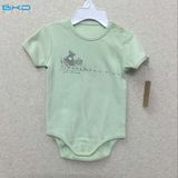 Plain Green Baby Clothing 0-Neck Baby Onesie