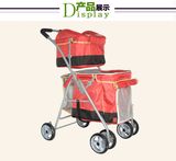 High Quality Dog Stroller Double Layers Pet Twins Outdoor Stroller