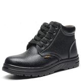 Genuine Embossed Leather Footwear with Steel Toe and Steel Plate