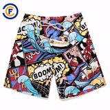 Oeko-Tex Full Waist Polyester Patterned Men Board Short Swimwear