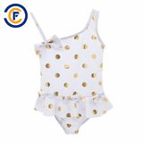 New Design Golden DOT Print Girl Swimwear with Oeko-Tex