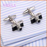 VAGULA Black Paint Camera Personalised Shirt Cuff Links