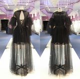 Black DOT Tulle Evening Dresses Gown Party Dress Wgf136