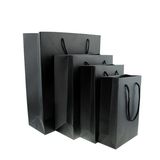 Custom Black Glossy Art Paper Packing Paper Bags for Shopping and Gifts