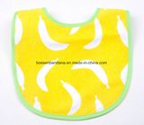 China Factory Produce Custom Logo Printed Cotton Terry Yellow Absorbent Baby Bib Aprons