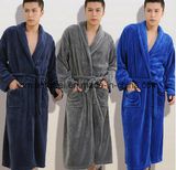 Winter Hotel Men's Full Size Coral Fleece Bathrobe