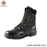 Steel Toe Cap Combat Military Boots of Full Black Leather (WCB012)