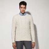 Acrylic Nylon Wool Alpaca Cable Knit Man Sweater