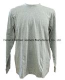 Long Sleeve Grey Round Neck T-Shirt