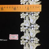 8cm Narcissus Bridal Embroidered Lace Fabric Luxury Tulle Lace Hme809