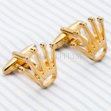 VAGULA Gold Plated Crown Cuff Link for Men's Wedding Cufflink