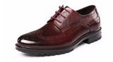 Genuine Leather Brown Italian Style Casual Men Dress Wedding Shoes