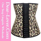 2015 Yellow Leopard Latex Waist Training Underbust Corset