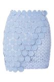 New Arrvial Luxuy Elegant Women Blue Wrap Lace Mini Skirt