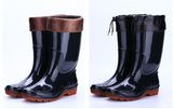 Men Fashion Non-Slip MID-Calf Rainboots PVC Waterproof Water Shoes Wellies Soft Comfortable Warm Rain Boots