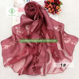 Hot Sale Retro Tulip Cutting Silk Scarf Fashion Lady Shawl