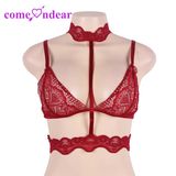 Plus Size Seductive Strappy Choker Lace Bra Lingerie