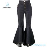 Factory Direct Sale Lady Blue Bell Bottom Flare Denim Jeans