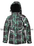 Kid's Printed Hooded Padded Winter Skiing Jacket