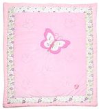 Satin Patchwork Quilt in Pink Deer Super Lovely for Girls for Crib Cot