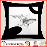 Black and White Series Abstract Whale Fashion Digital Printing Cushion Cover