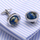 VAGULA Drop Ship Gemelos Globe Earth Really Spins Pair Cufflinks 367