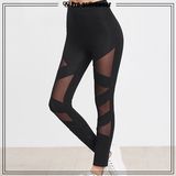 Women Nylon Spandex Mesh Tight Active Wear Custom Yoga Pants