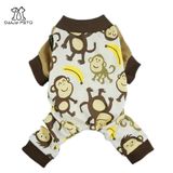 Soft Cotton Adorable Monkey Dog Pajamas Shirt Pet Clothes