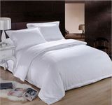 100% Cotton 500t White Satin Bedding Set