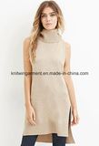 OEM Women Fashion  Wool Turtleneck Sleeveless Knitting Skirt Unlined Upper Garment (W18-512)